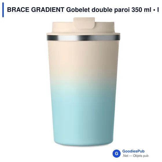 Gobelet double paroi personnalisable en acier inoxydable - BRACE GRADIENTavec logo - Image 2