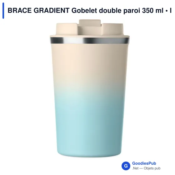 Gobelet double paroi personnalisable en acier inoxydable - BRACE GRADIENTavec logo - Image 3