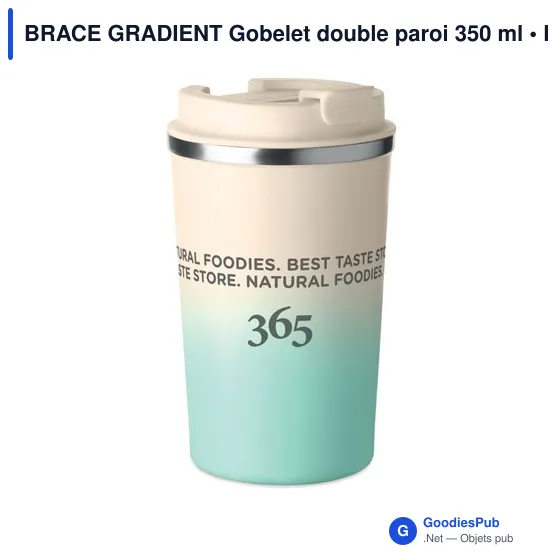 Gobelet double paroi personnalisable en acier inoxydable - BRACE GRADIENTavec logo - Image 10