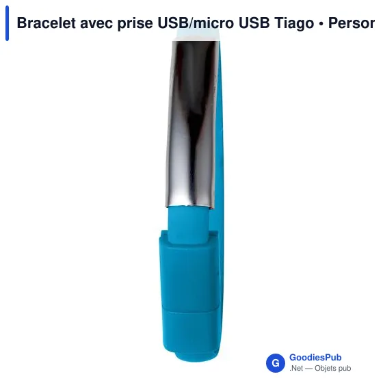 Bracelet chargeur personnalisable avec logo - modèle Tiago - Image 1