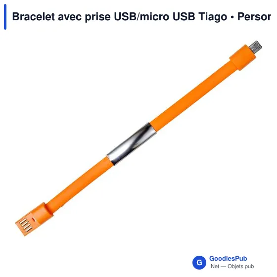 Bracelet chargeur personnalisable avec logo - modèle Tiago - Image 4