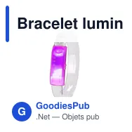Bracelet lumineux personnalisable Dauser avec logo pour événements - Miniature 1