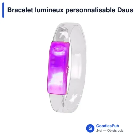 Bracelet lumineux personnalisable Dauser avec logo pour événements
