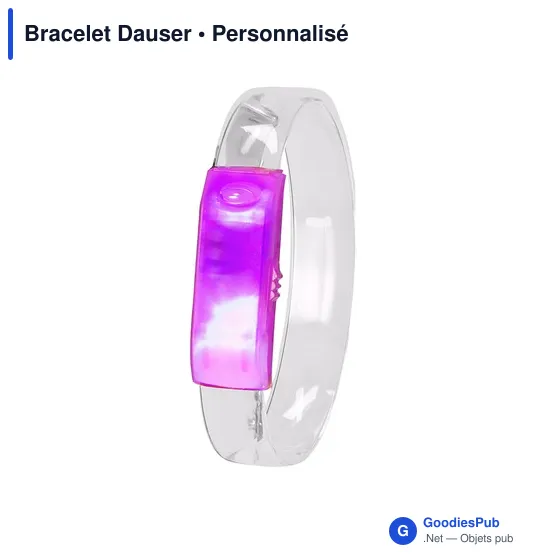 Bracelet lumineux personnalisable Dauser avec logo pour événements - Image 1