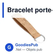 Bracelet porte-clés personnalisable en liège naturel avec logo - Cork Band - Miniature 2