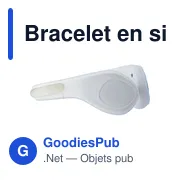 Bracelet en silicone personnalisable avec logo - modèle Rosanna - Miniature 1