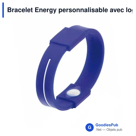 Bracelet Energy personnalisable avec logo pour objets publicitaires