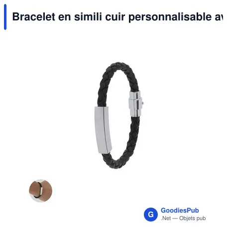 Bracelet en simili cuir personnalisable avec logo - Karasef