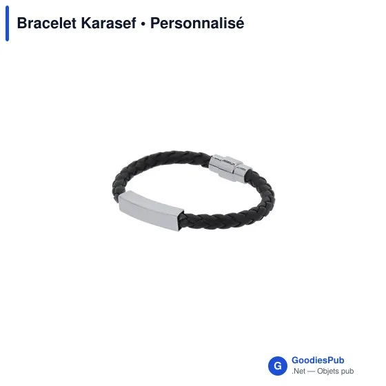 Bracelet en simili cuir personnalisable avec logo - Karasef - Image 2