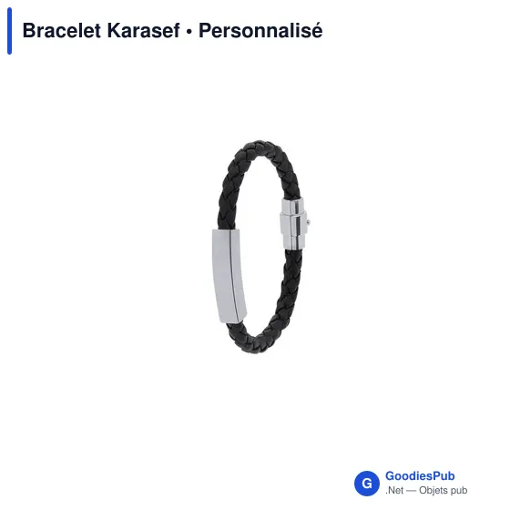 Bracelet en simili cuir personnalisable avec logo - Karasef - Image 3