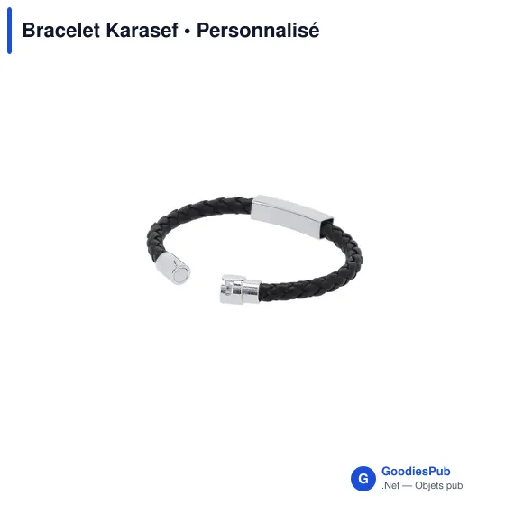 Bracelet en simili cuir personnalisable avec logo - Karasef - Image 4