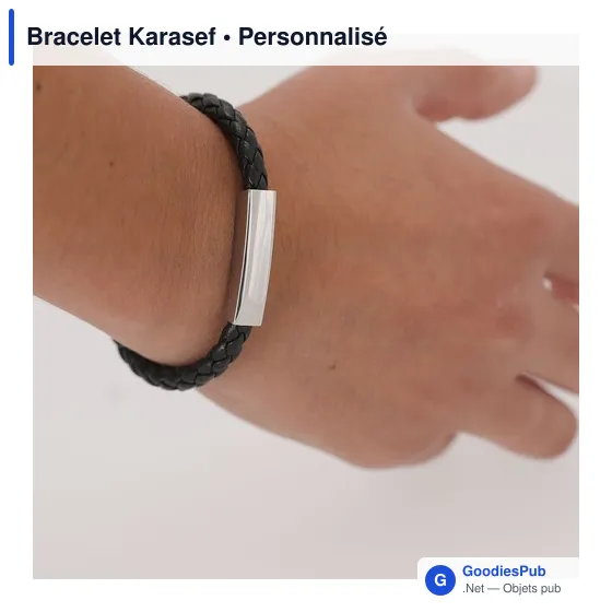 Bracelet en simili cuir personnalisable avec logo - Karasef - Image 5