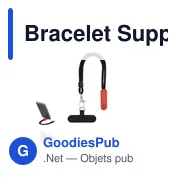 Bracelet support personnalisable pour smartphone avec logo - Miniature 8