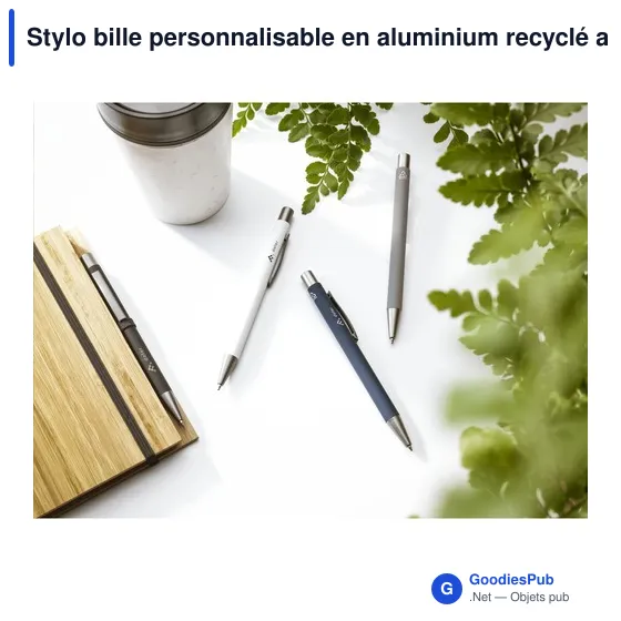 Stylo bille personnalisable en aluminium recyclé avec logo - Brady Soft Touch - Image 11
