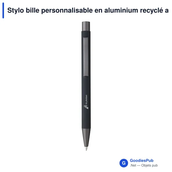 Stylo bille personnalisable en aluminium recyclé avec logo - Brady Soft Touch - Image 12