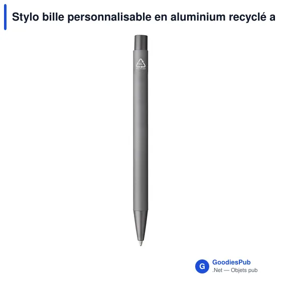 Stylo bille personnalisable en aluminium recyclé avec logo - Brady Soft Touch - Image 3