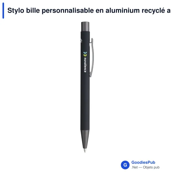 Stylo bille personnalisable en aluminium recyclé avec logo - Brady Soft Touch - Image 8
