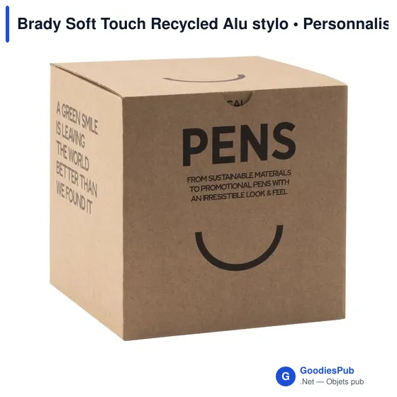 Stylo bille personnalisable en aluminium recyclé avec logo - Brady Soft Touch - Image 10