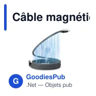 Câble magnétique personnalisable en RPET avec logo - BRAID - Miniature 1