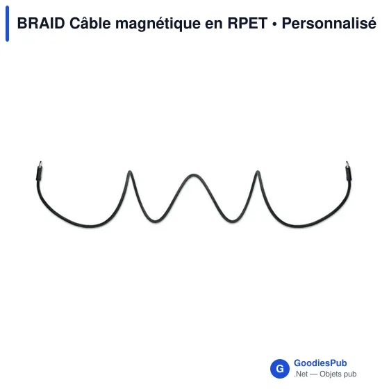 Câble magnétique personnalisable en RPET avec logo - BRAID - Image 12