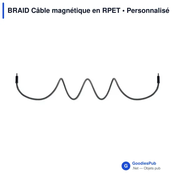 Câble magnétique personnalisable en RPET avec logo - BRAID - Image 4