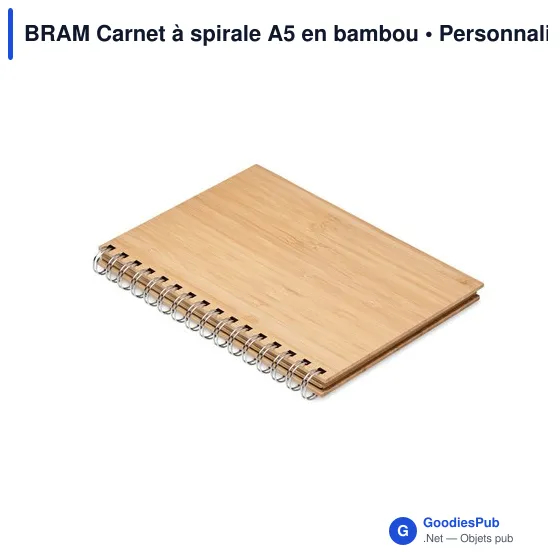 BRAM Carnet à spirale A5 en bambou - Image 1