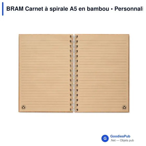 BRAM Carnet à spirale A5 en bambou - Image 2