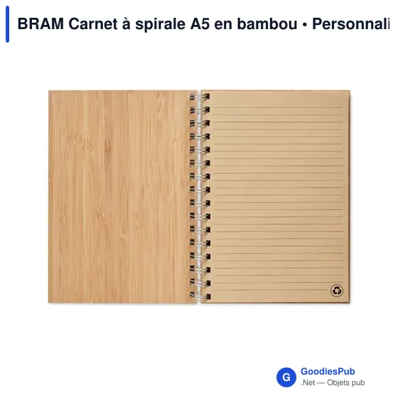 BRAM Carnet à spirale A5 en bambou - Image 3