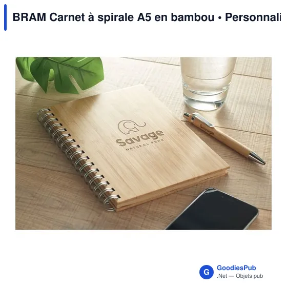 BRAM Carnet à spirale A5 en bambou - Image 4