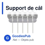 Support de câble personnalisable BrandCharger pour un bureau organiséavec logo - Miniature 4