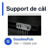 Support de câble personnalisable BrandCharger pour un bureau organiséavec logo - Miniature 9