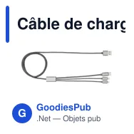 Câble de charge personnalisable Trident 2 avec logo - Miniature 2