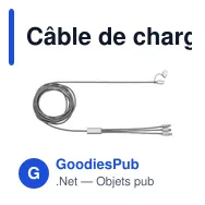 Câble de charge personnalisable Trident 2 avec logo - Miniature 4