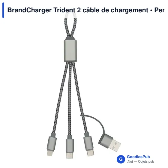 Câble de chargement personnalisable BrandCharger Trident 2 avec logo - Image 5