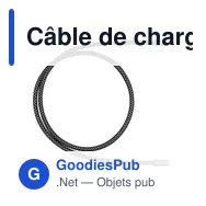 Câble de chargement personnalisable BrandCharger Volt avec logo - Miniature 1