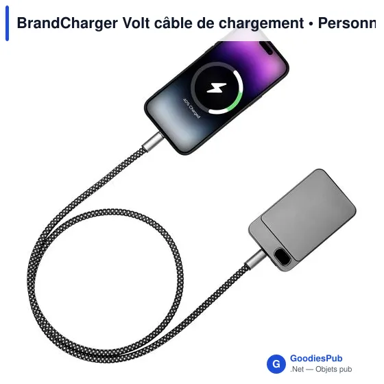 Câble de chargement personnalisable BrandCharger Volt avec logo - Image 5