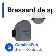 Brassard de sport personnalisable réfléchissant à pochette avec logo - Gris - Miniature 1