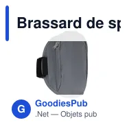 Brassard de sport personnalisable réfléchissant à pochette avec logo - Gris - Miniature 2