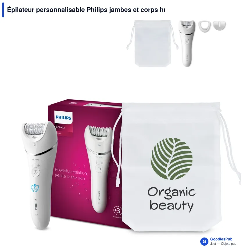 Épilateur personnalisable Philips jambes et corps humide et sec avec logo - BRE700 - Image 1