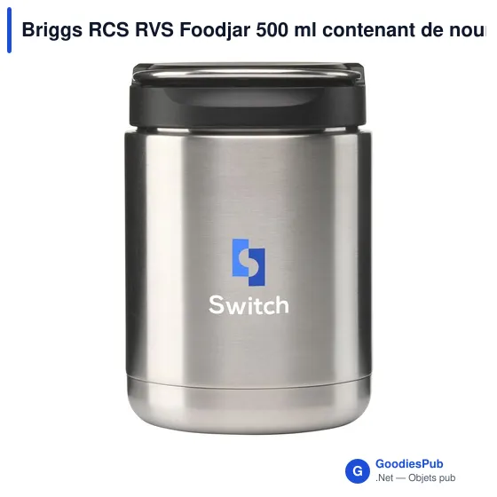 Récipient alimentaire isotherme personnalisable Briggs RCS RVS 500 ml avec logo - Image 2