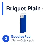 Briquet à gaz personnalisable avec logo - Briquet Plain - Miniature 1