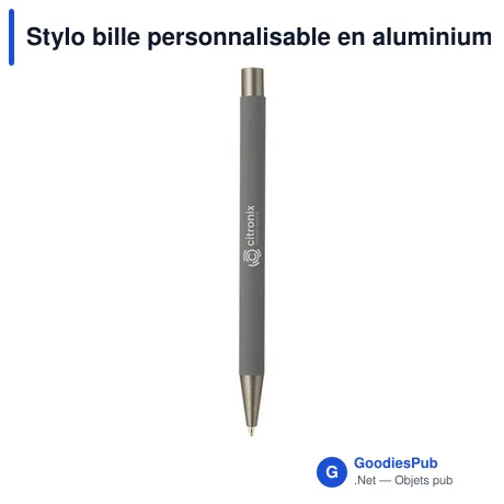 Stylo bille personnalisable en aluminium recyclé avec logo