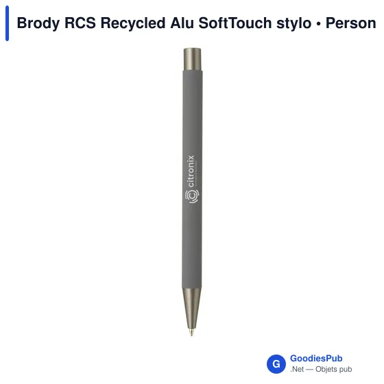Stylo bille personnalisable en aluminium recyclé avec logo - Image 1