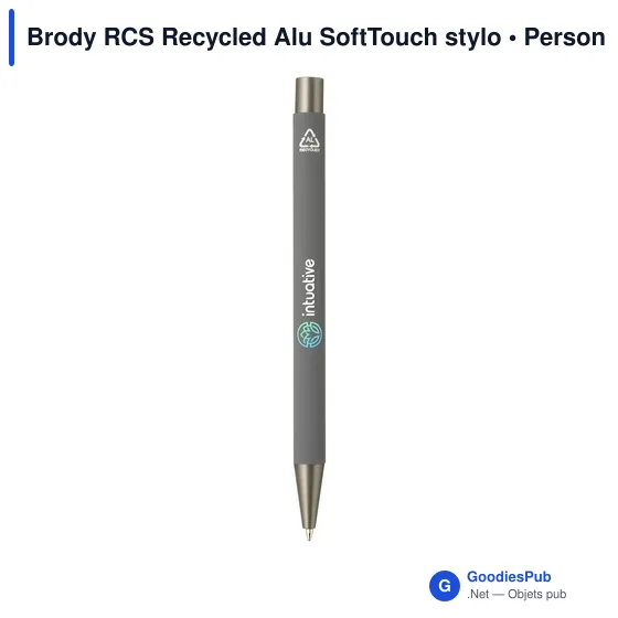 Stylo bille personnalisable en aluminium recyclé avec logo - Image 2