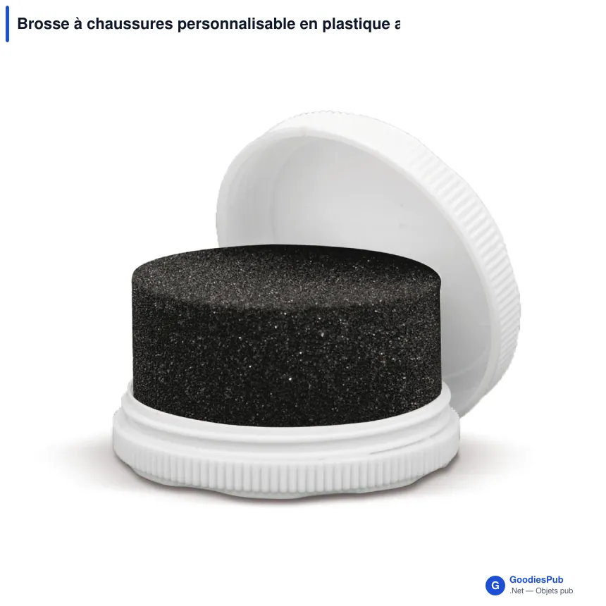 Brosse à chaussures personnalisable en plastique avec logo - Cirage - Image 2