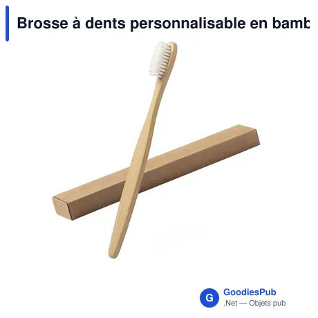 Brosse à dents personnalisable en bambou avec logo - Lencix