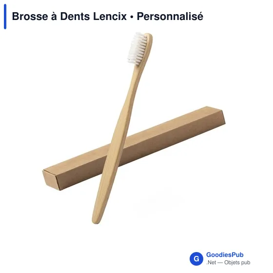 Brosse à dents personnalisable en bambou avec logo - Lencix - Image 1