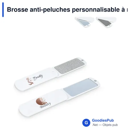 Brosse anti-peluches personnalisable à miroir intégré avec logo - Kaiya