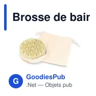 Brosse de bain personnalisable en bois de Schima superba avec logo - Nature - Miniature 2