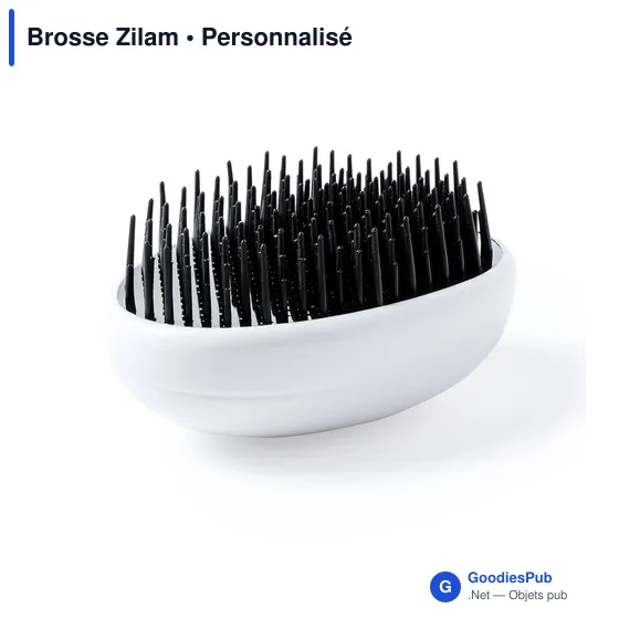 Brosse à cheveux personnalisable avec logo - Brosse Zilam - Image 1